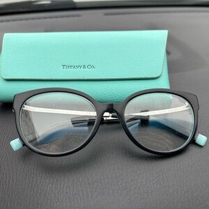 Tiffany & Co. Black Frame Glasses with Blue Accents
